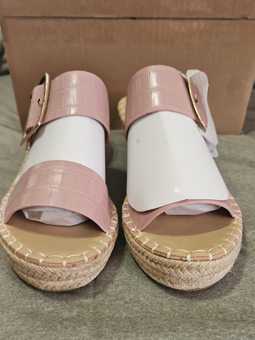 Vintage Havana Blush Pink Espadrille Platform Sandals